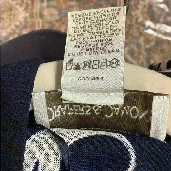 XL DRAPER & DAMON WOMEN Navy & Cream Blouse Shirt Top A52 X Large - Picture 9 of 11